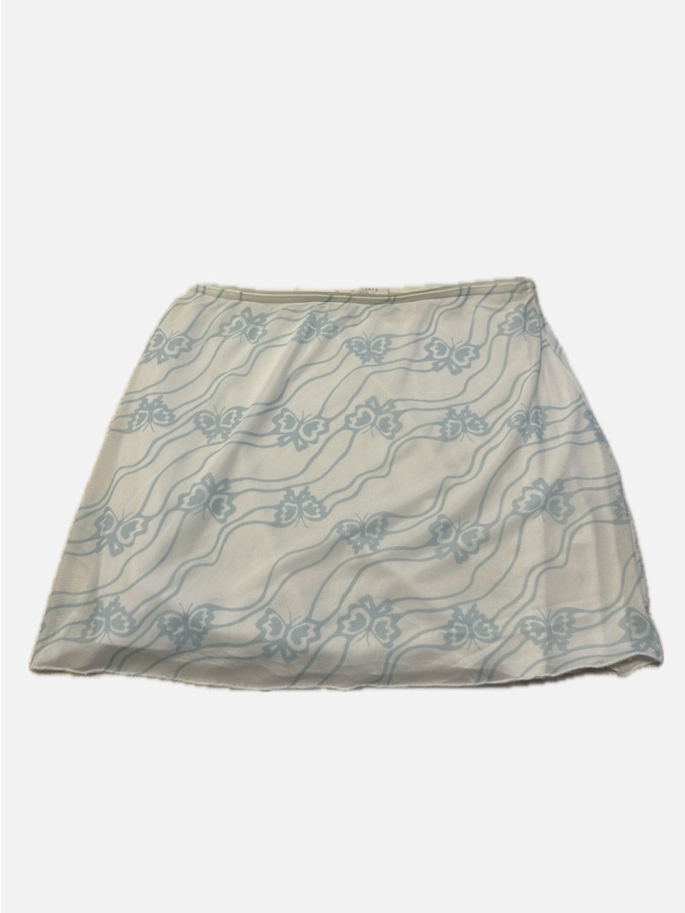 LA Hearts blue and white Butterfly Mesh Mini Skirt by PacSun